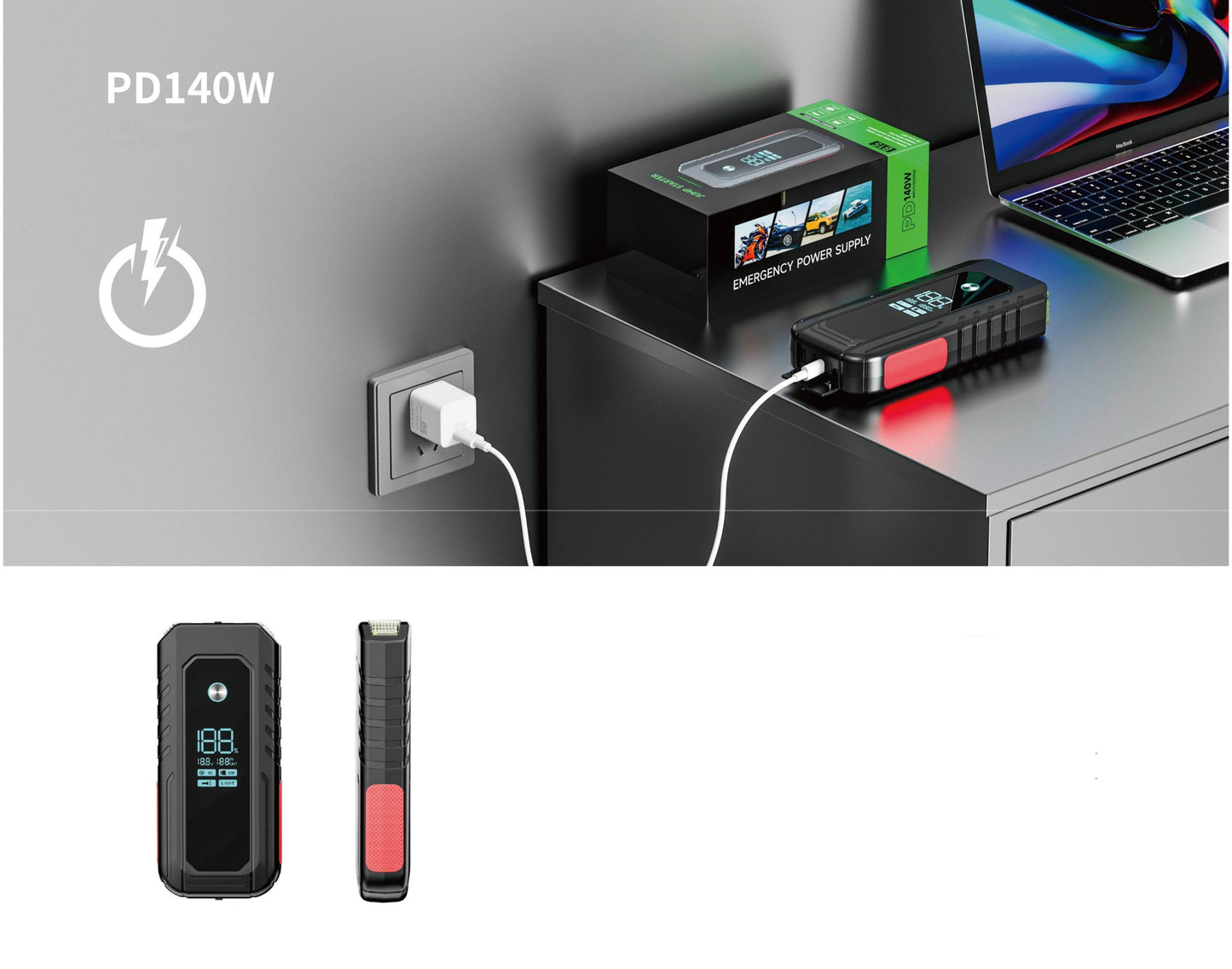 ACENERGY 800A to 4000A Car Battery Jump Starter Booster, 12V Portable Power with Flash 140w Charging & Flashlight 2024 Upgraded Extremely Safe