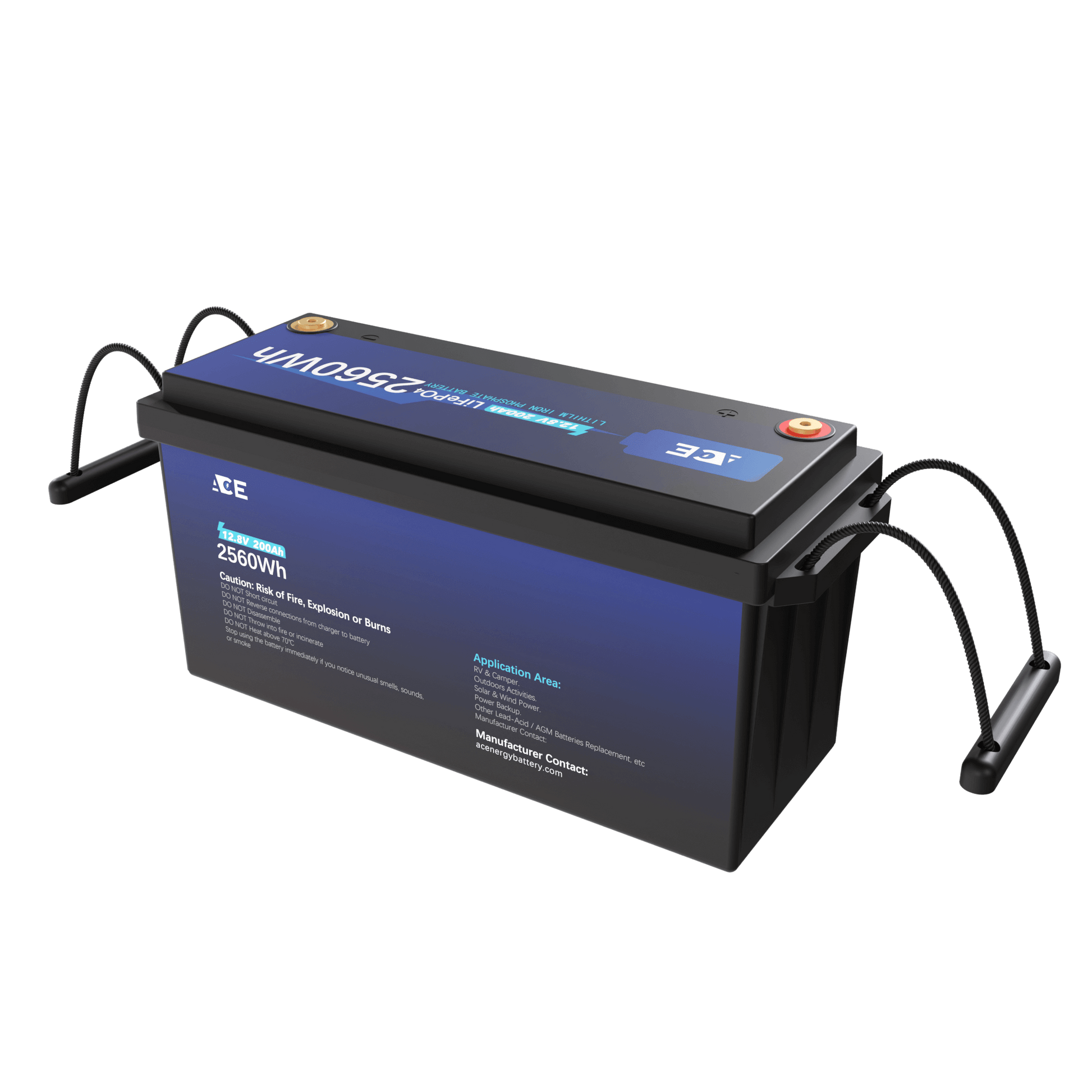 ACEnergy 12V 200Ah LiFePO4 Lithium Battery丨200A-BMS 12.8V 2.5kWh