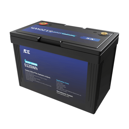 ACEnergy 24V 200Ah LiFePO4 Li-Ion Battery supply 25.6V 5120Wh notes